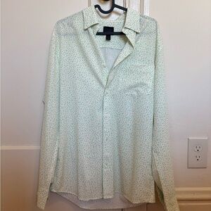 14th & Union Light Green floral Patterned Button Down Shirt